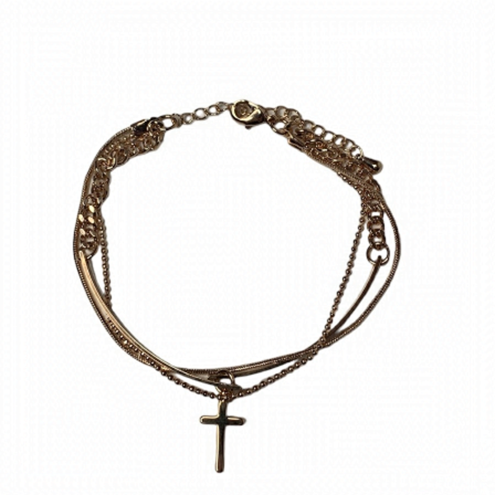 Rose gold cross bracelet